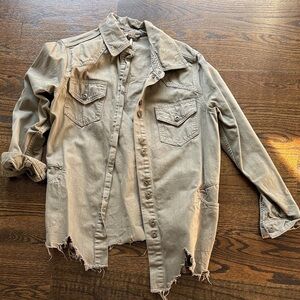 Free People Olive Green Shacket